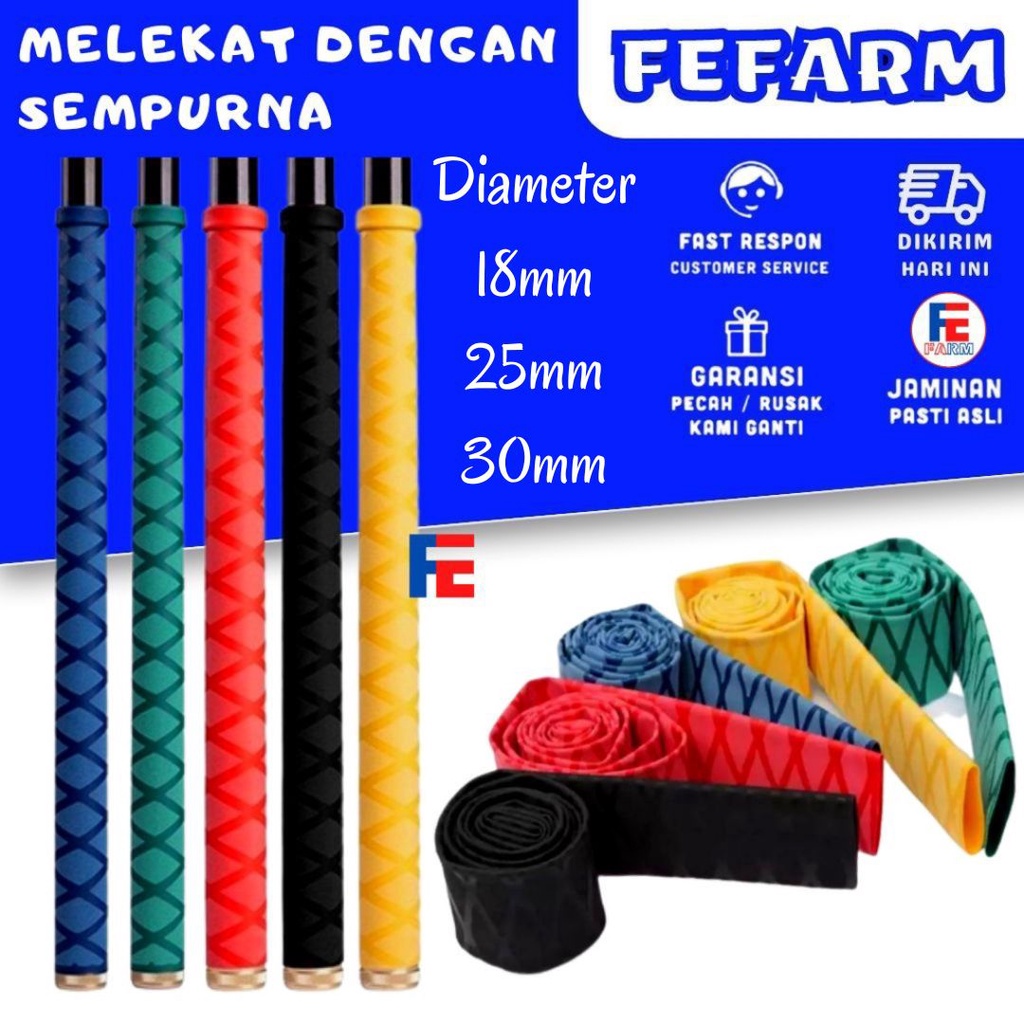 Karet Bakar Grip Joran 18 25 30mm Panjang 100cm 30cm Lengkap UKURAN &amp; TYPE FEFARM