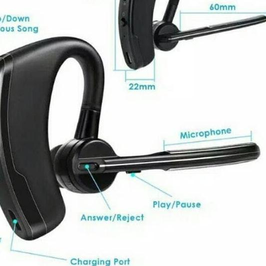 [ V8 ] Headset Bluetooth Panjang - Earphone Bluetooth Sporty Black