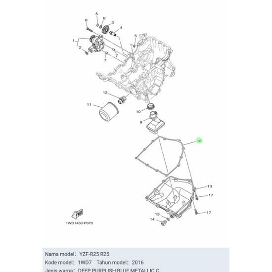 PAKING COVER TUTUP STRAINER R25 R 25 ASLI ORI YAMAHA 1WD E3414 00