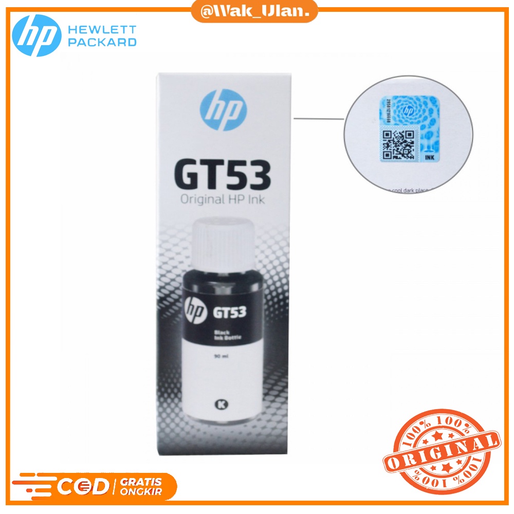 HP M0H57A Tinta Refill Pigment GT53 GT 53 GT-53 GT51 GT-51 GT 51 Black Hitam Printer INK Tank 615 115 315 415 319 419