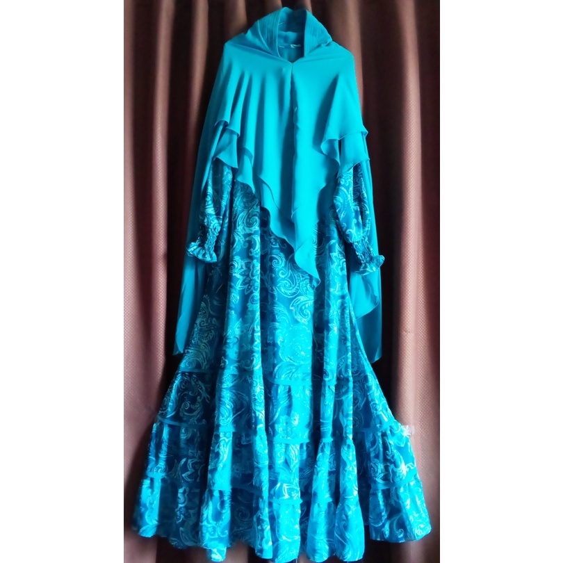 GAMIS  SET KHIMAR  - hijau tosca
