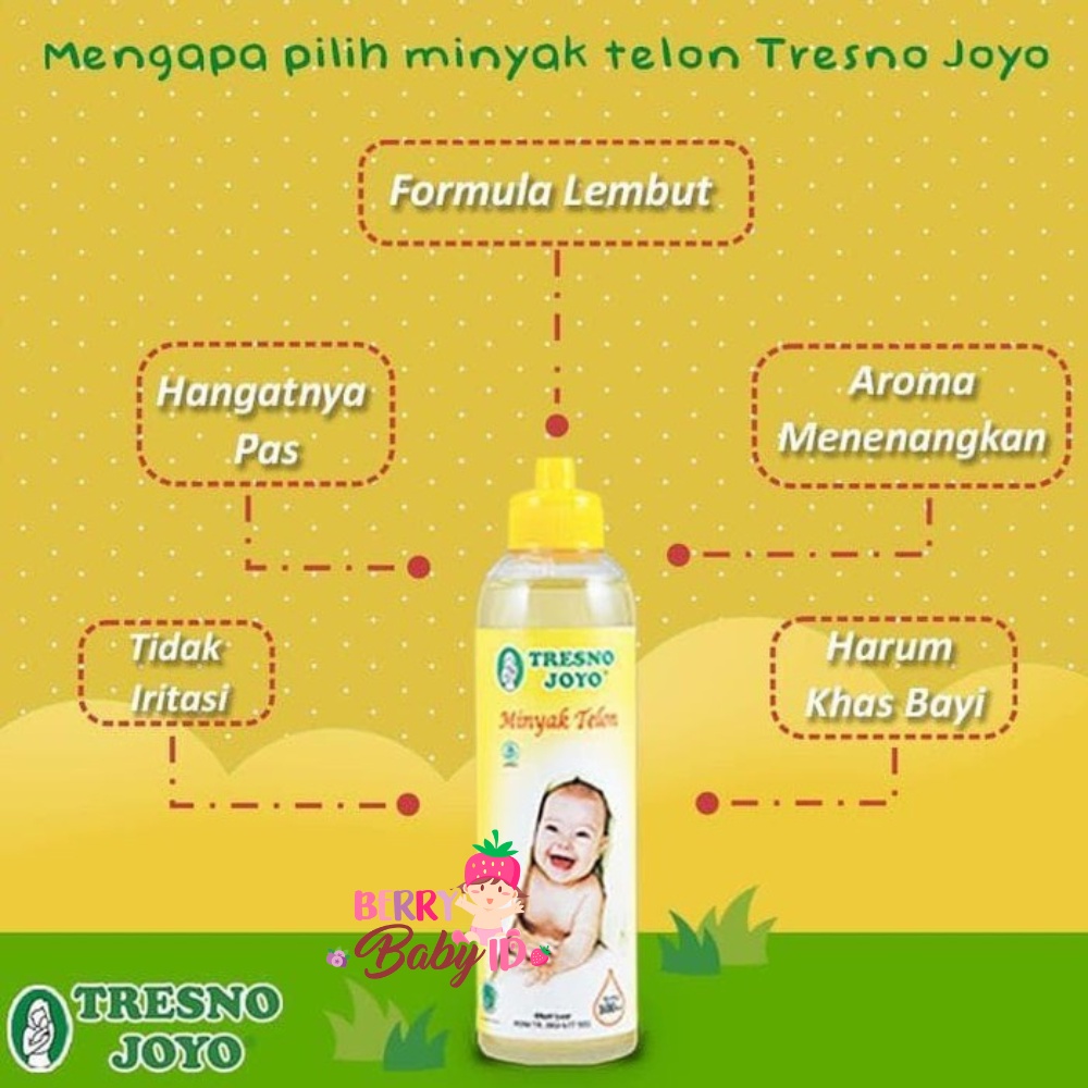 Tresnojoyo Paket Minyak Telon Bayi 3 Pak 100 ml GRATIS 3 Pak 30 ml Tresno Joyo Berry Mart
