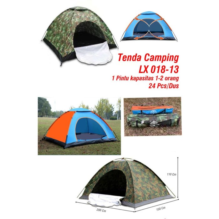 Tenda Camping Tenda Camping Langsung Buka Kapasitas 1-2 Orang Speeds Ori Lx 018-13
