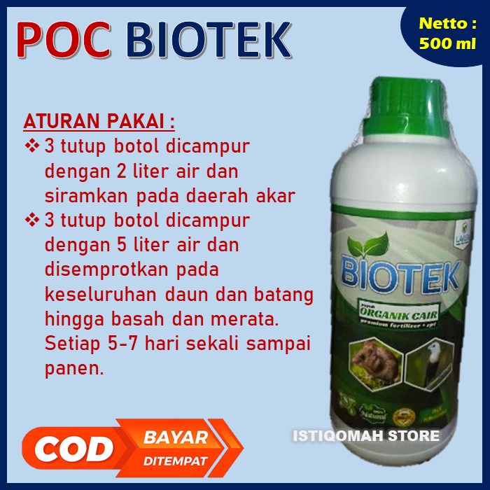 POC BIOTEK 500ML Pupuk Organik Cair untuk Tanaman Cabe Rawit Sampai Bosan Petik, Cabe Merah, dll - Pupuk Pelebat Buah Cabe Rawit - Pupuk Perangsang Buah Cabe Rawit - Pupuk Penyubur Cabe Rawit - Pupuk Khusus untuk Tanaman Cabe Rawit TERLARIS