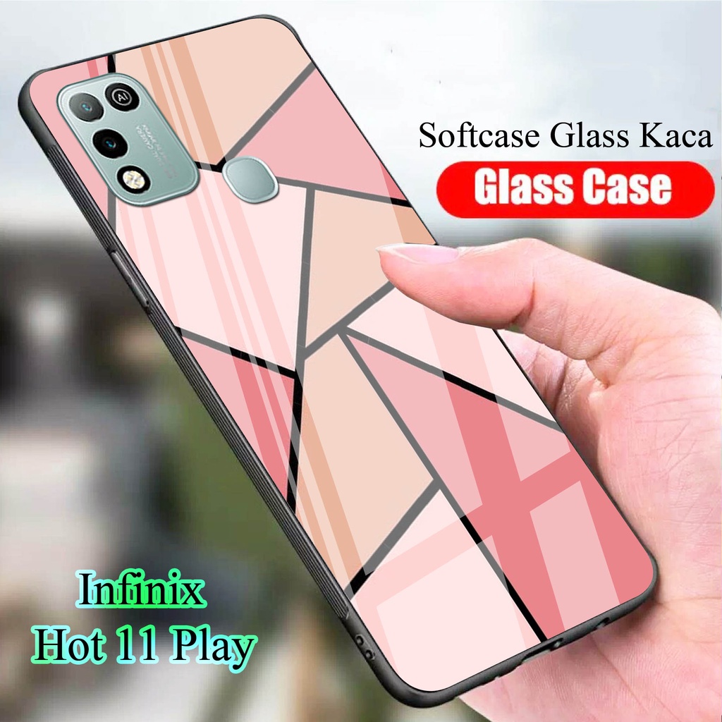 Softcase Glass Kaca for INFINIX HOT 11 PLAY - Case Handphone  INFINIX HOT 11 PLAY [T61]