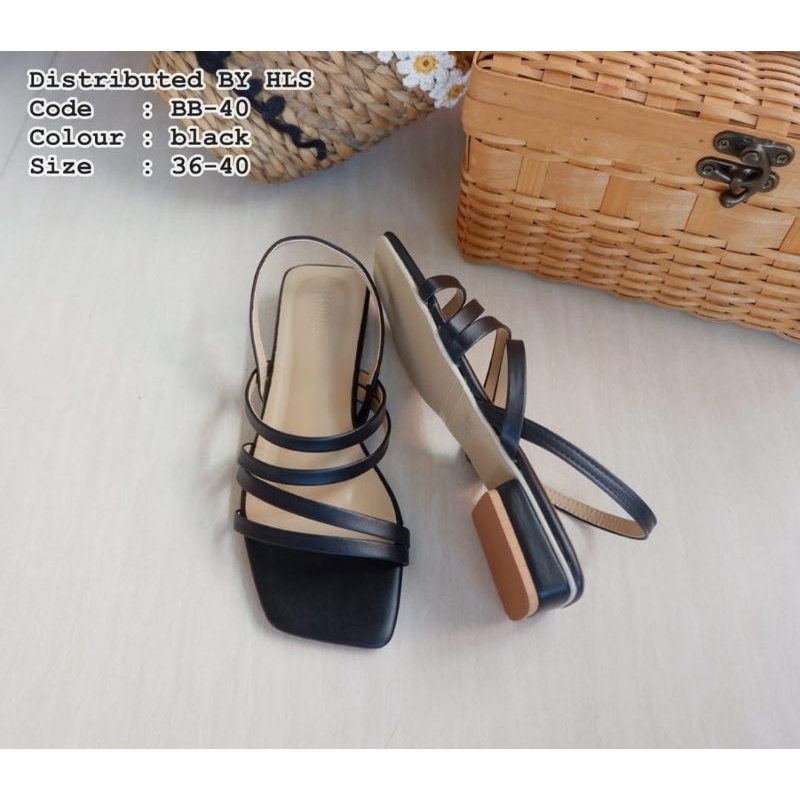 ABBUSHOES An 01 sendal hak tahu tali silang ardilla 3cm