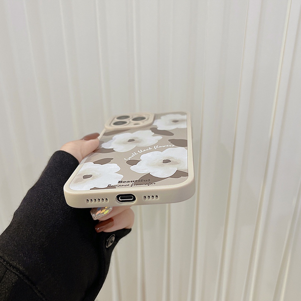 Case Pelindung Lensa Kamera Matte Motif Bunga Untuk Iphone 7 8 PLUS X XR XS 11 12 13 14 PRO MAX SE