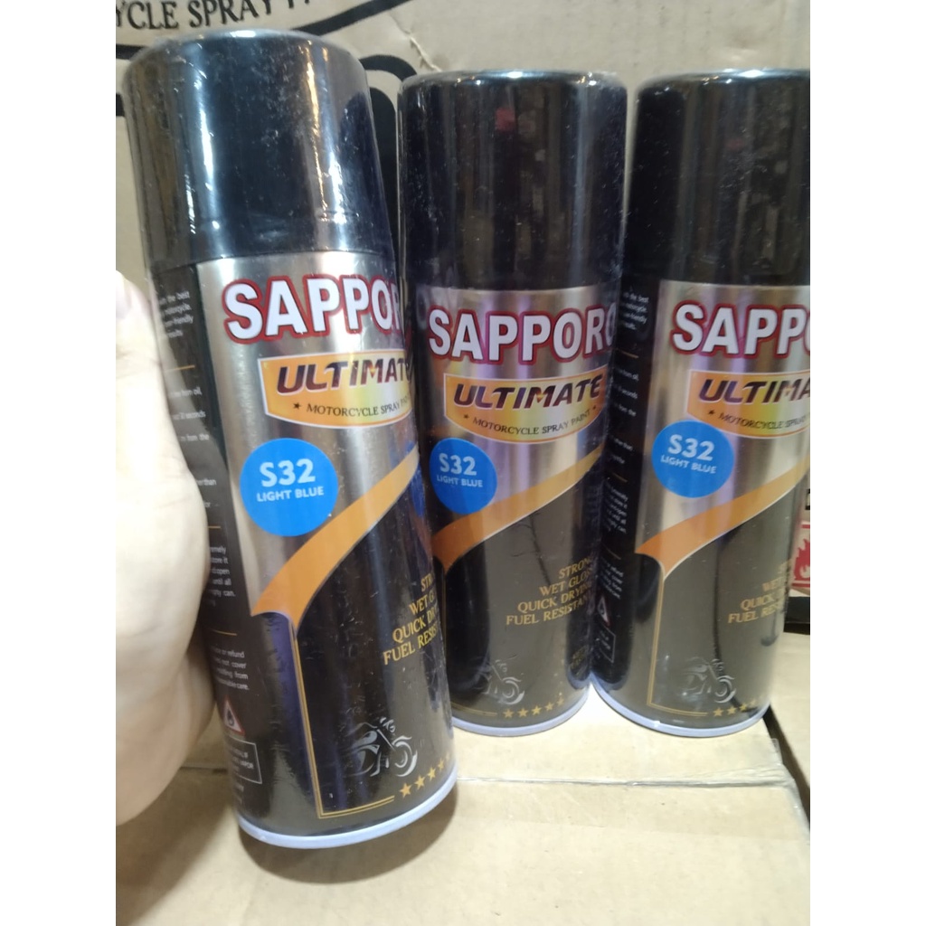 cat spray pilok pilox cat semprot sapporo ultimate S32 light blue biru terang glossy saporo 400ml