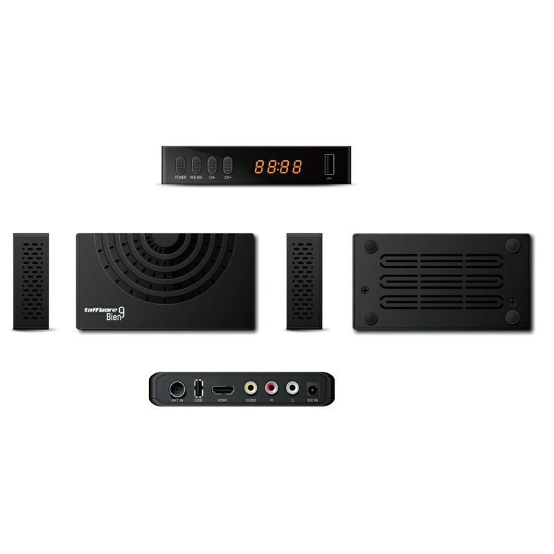 Taffware Bien9 Digital Satellite TV Tuner Box Receiver 1080P DVB-T2 - Black
