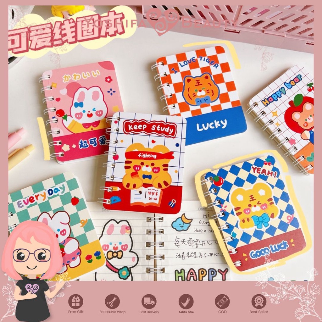 

Notebook Korea Aesthetic | Note Book Ring Mini | Buka Catatan Kecil Lucu Imut