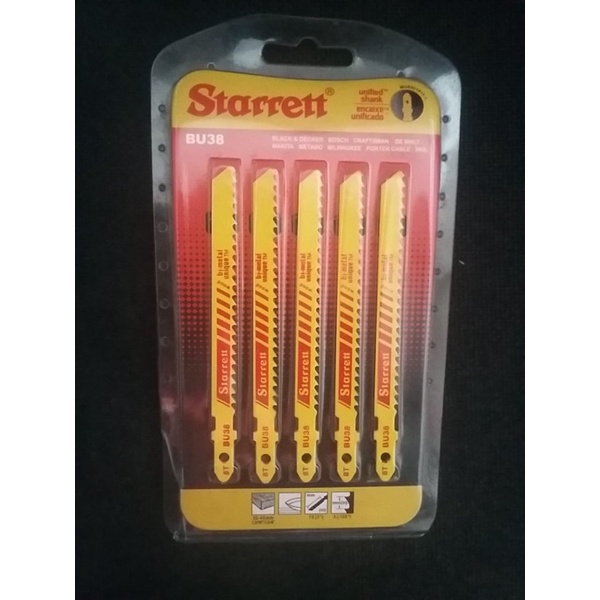 Mata Gergaji BU38 Jigsaw set 5pcs starrett untuk kayu 1 set isi 5 pcs