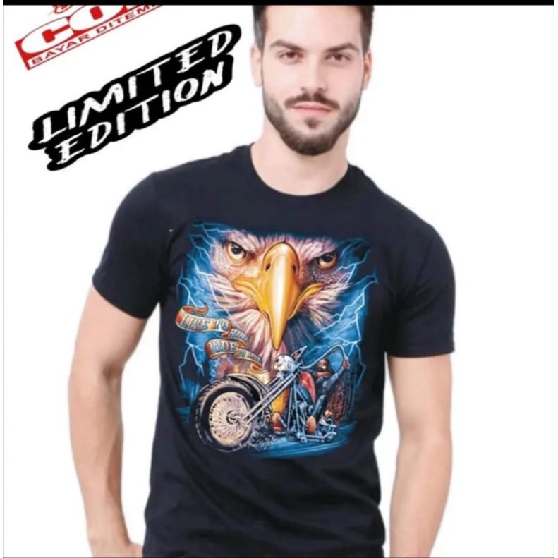 KAOS DISTRO MOTIF MOTOR ELANG SABLON 3D