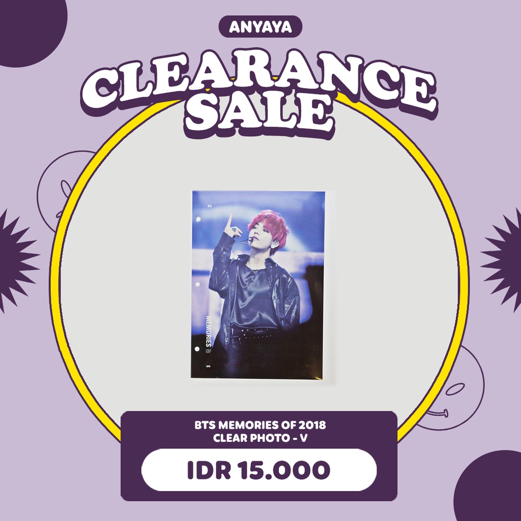 [READY STOCK] MEMORIES OF BTS 2018 SHARING MEMBER CLEAR PHOTO V TAEHYUNG