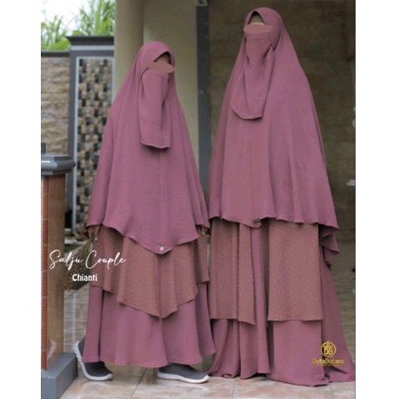 EY- COUPLE GAMIS IBU DAN ANAK STELAN SYARI SALJU SERIES KHIMAR CADAR BY DUTA BUSANA