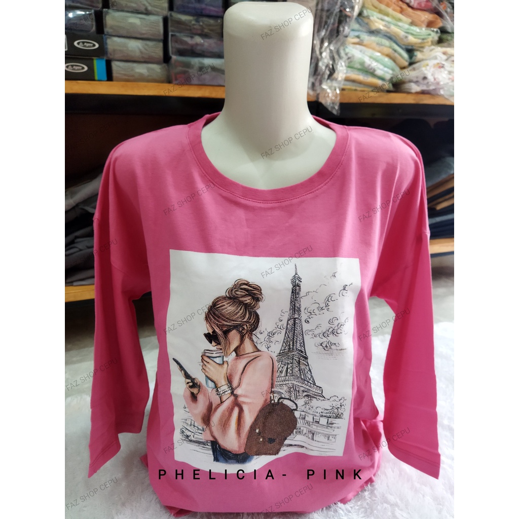 PHELICIA KAOS WANITA VIRAL KEKINIAN