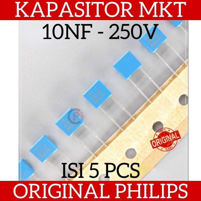 Isi 5 Pcs ORIGINAL PHILIPS 10nF 250V 103 MKT MKM Kapasitor Capacitor