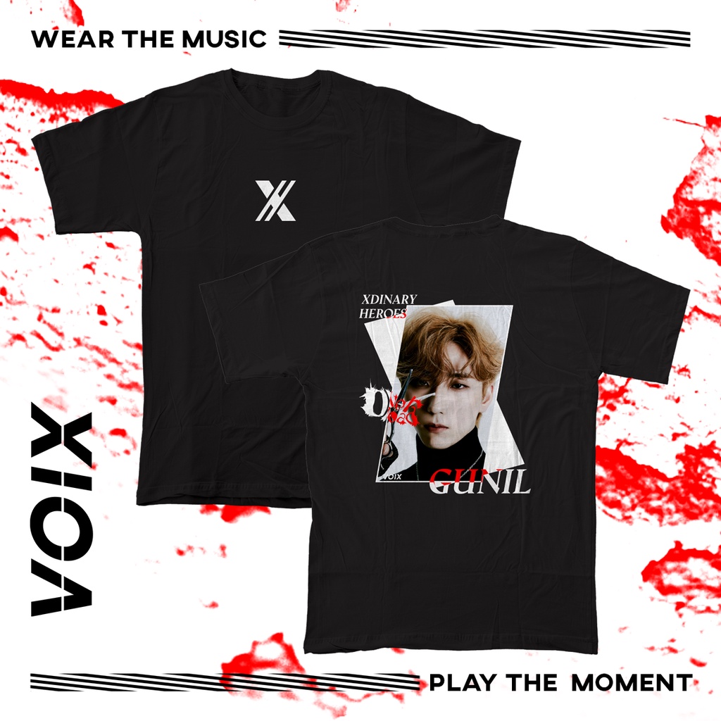 Kaos Kpop XDINARY HEROES "Overload" Tee - | Gunil | Jungsu | Gaon | O.De | Jun Han | Jooyeon |