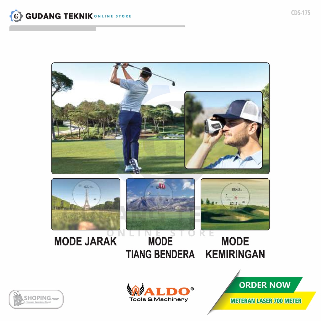 Meteran Laser 700 M ALDO SW-700 / Alat Ukur Jarak Golf ALDO SW700 - Alat Pengamat Jarak Jauh ALDO SW 700