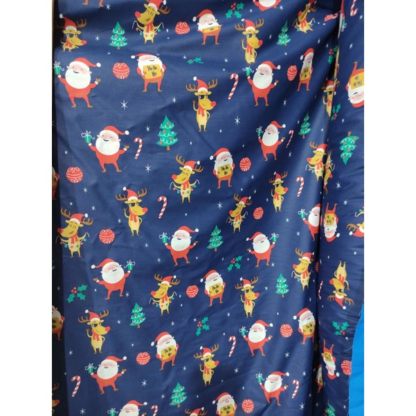 Kain Katun Motif Natal Christmas Lucu Lebar 240