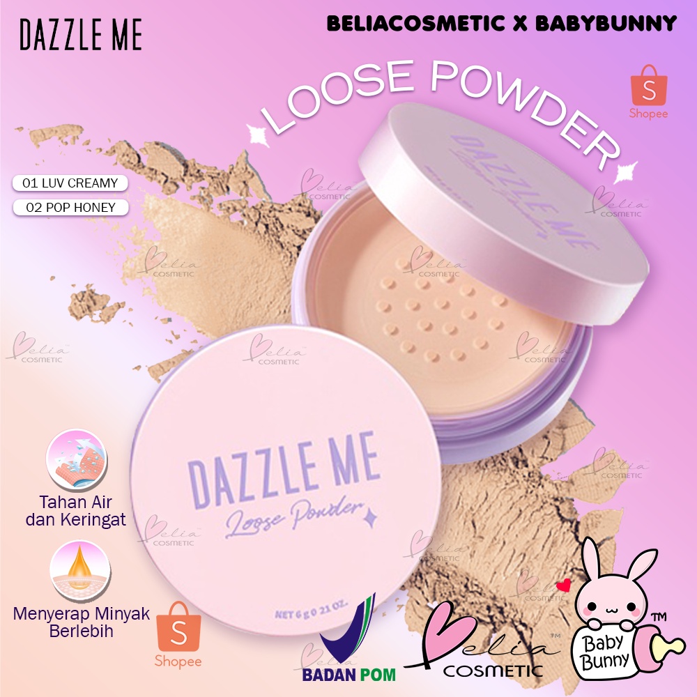 ❤ BELIA ❤ DAZZLE ME Always Setting Loose Powder BPOM | Super Soft Smooth Bedak Tabur Natural Translucent Kosmetik | Bedak Tabun Remaja | BPOM