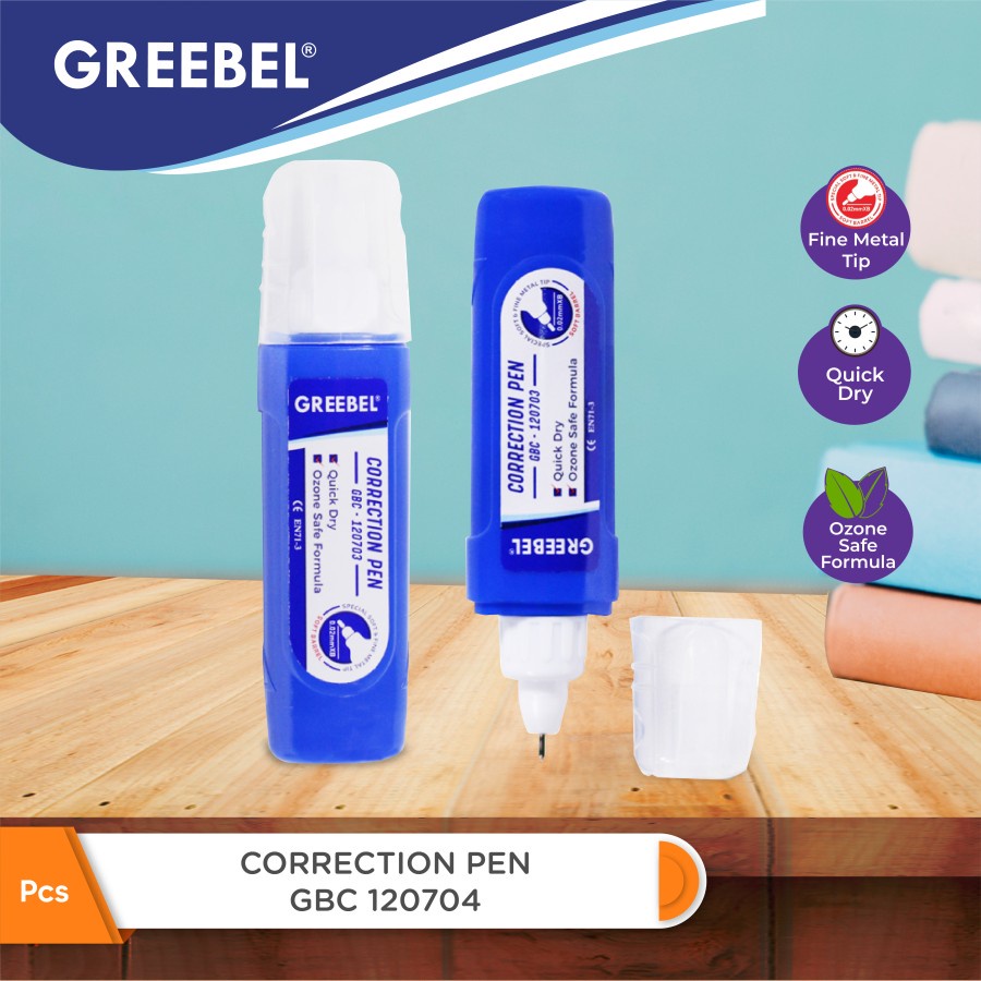 Jual GREEBEL Correction pen Tipex Cair Tip X Tipe Ex / CORRECTION PEN GBC 120703 (1 PCS) / cepat