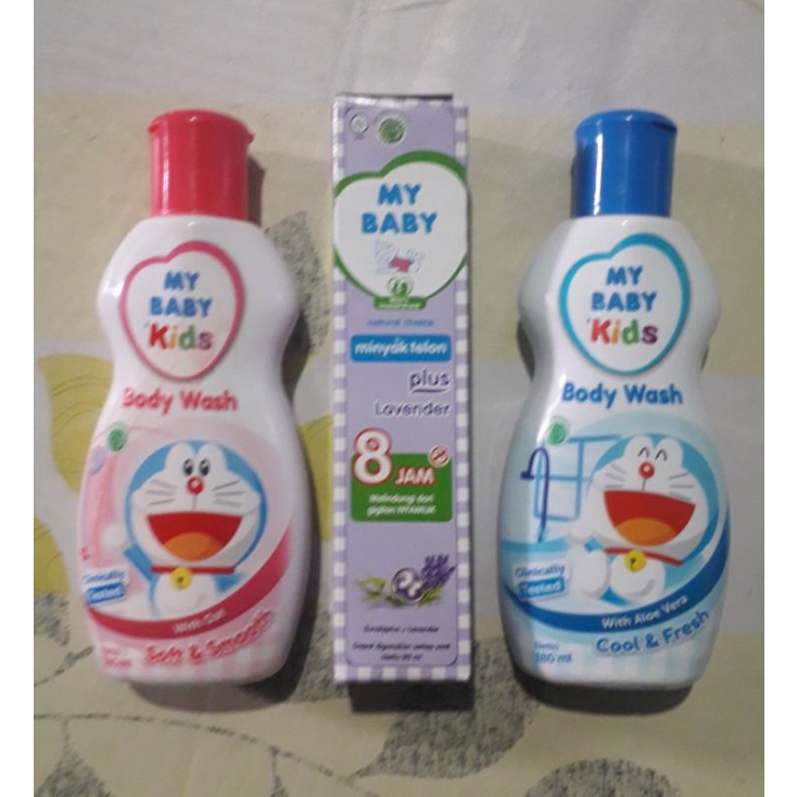Paket Minyak telon Lavender 90ml + Bodywash My baby kids 18ml