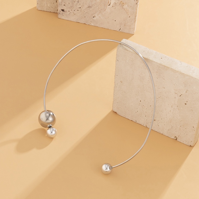 Fancyqube Kalung Choker Rantai Klavikula Hias Mutiara Imitasi Warna Putih Untuk Wanita