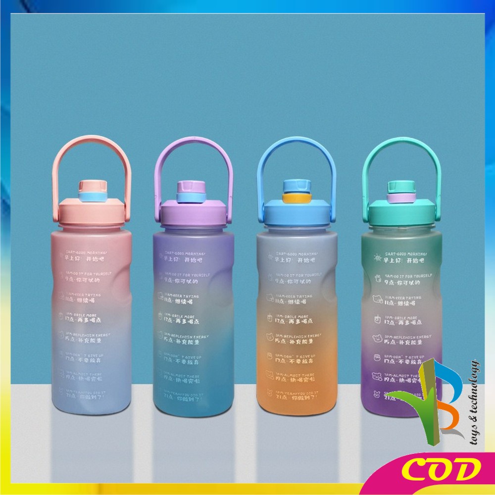 RB-C301 Botol Minum Motivasi 2 Liter / Botol Minum Penanda Waktu Food Grade / Botol Air Minum Gradiasi BPA FREE