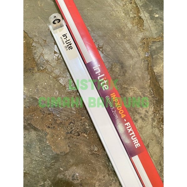 kap lampu tl T8 60cm | rumah lampu | kap tl led | INLITE INFX004