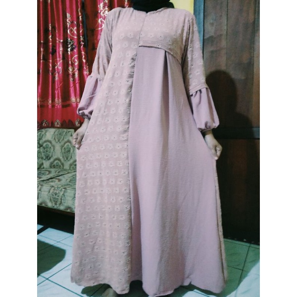 Gamis Cringkel Emboss Brand Zhafira