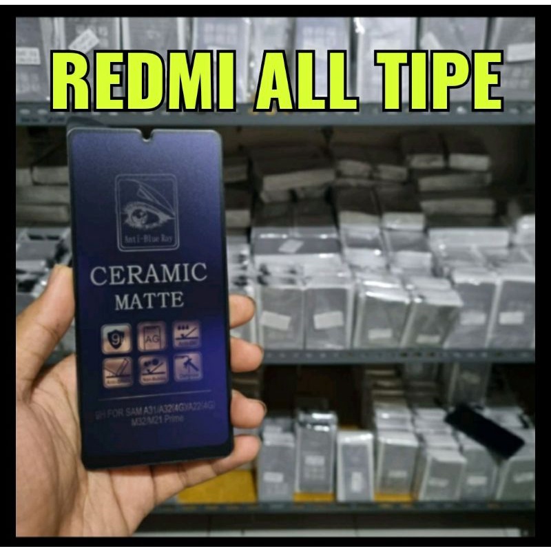 Tg Anti gores ceramic blue matte redmi all type