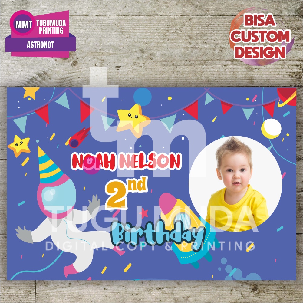 Cetak Banner|Backdrop|Spanduk Ultah/Birthday/Ulang Tahun Anak - ASTRONOT STAR