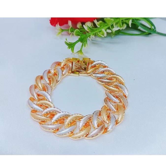 Gelang Tangan Rantai Kombinasi Terbaru Perhiasan Fashion W132(besar lebar/medium/kecil)