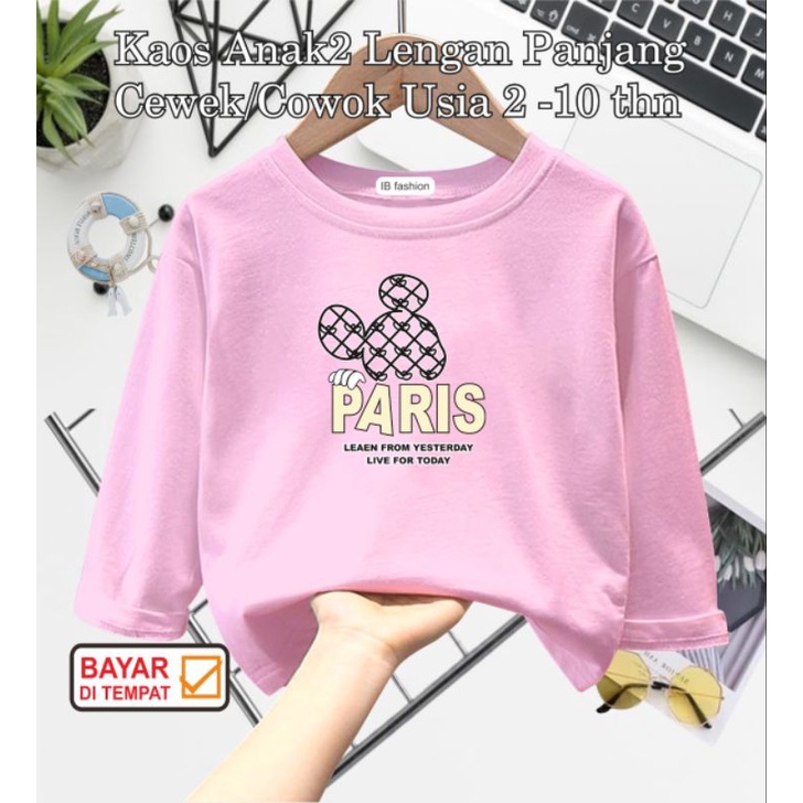 ((IB))KAOS ANAK2 UNISEX PANJANG/PARIS DIGITAL SABLON