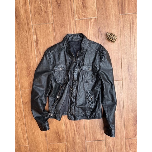 Jaket kulit asli trucker preloved bekas second