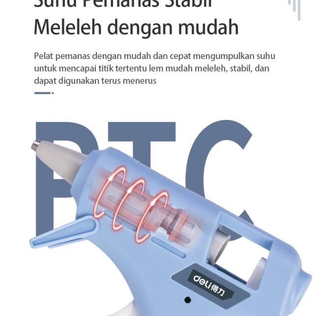 

Deli Hot Melt Glue Gun /Lem Tembak 20W Biru/Pink Gratis 10Lem DL39002X - Biru
