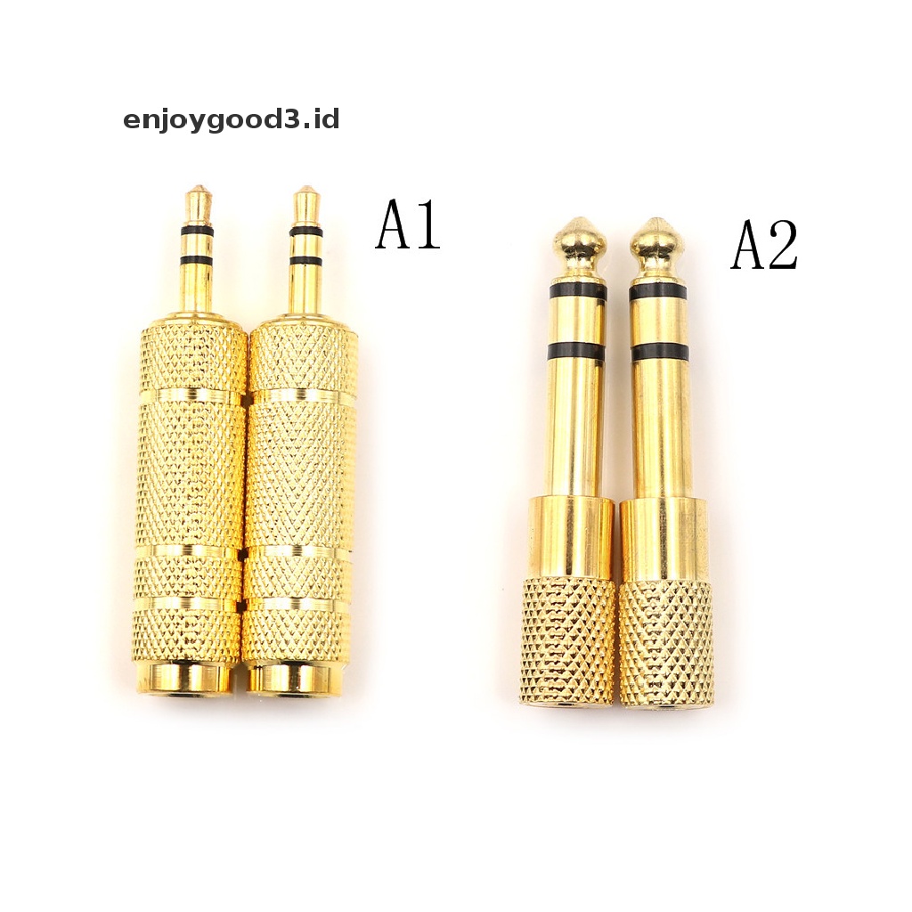 2pcs Adapter Konverter Audio Stereo 6.35mm Ke 3.5mm Untuk Mikrofon Headphone