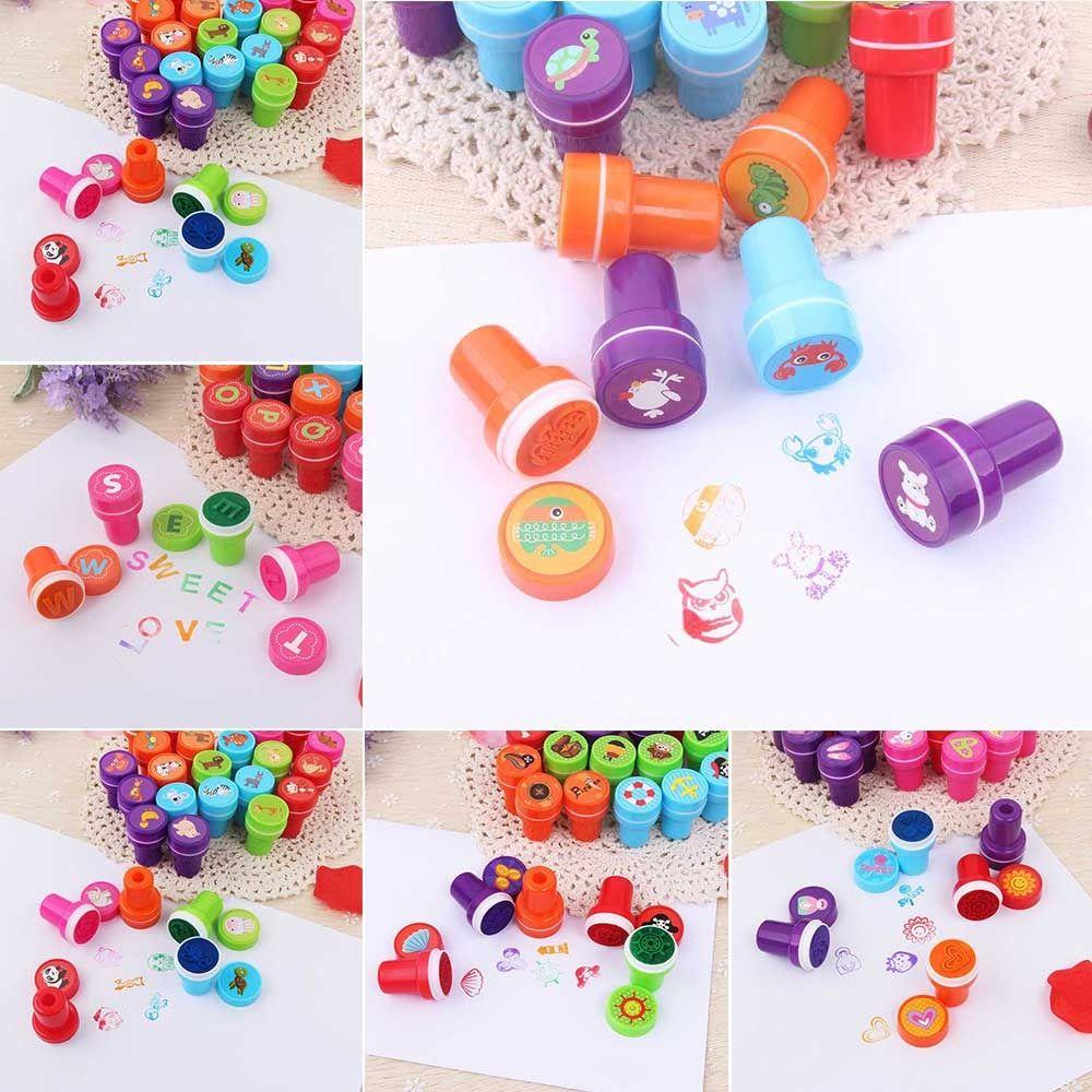 Mainan Stempel TOP Menarik Anak Scrapbooking DIY Untuk Notebook Bentuk Hewan/Huruf