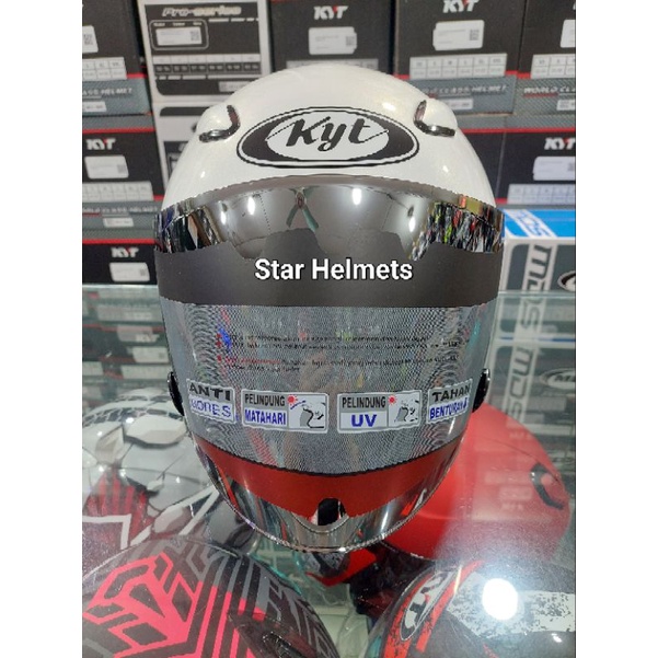 Helm KYT DJ Maru Solid "Upgrade Visor Iridium Silver"
