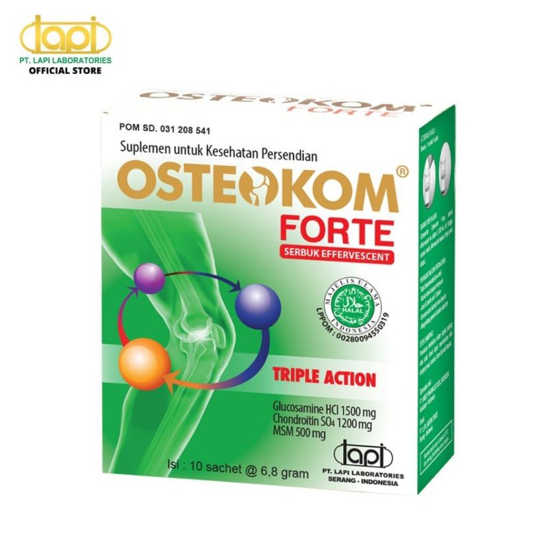 FORTE Osteokom FORTE Box Isi 10 Sachet untuk Kesehatan Sendi, nyeri Sendi