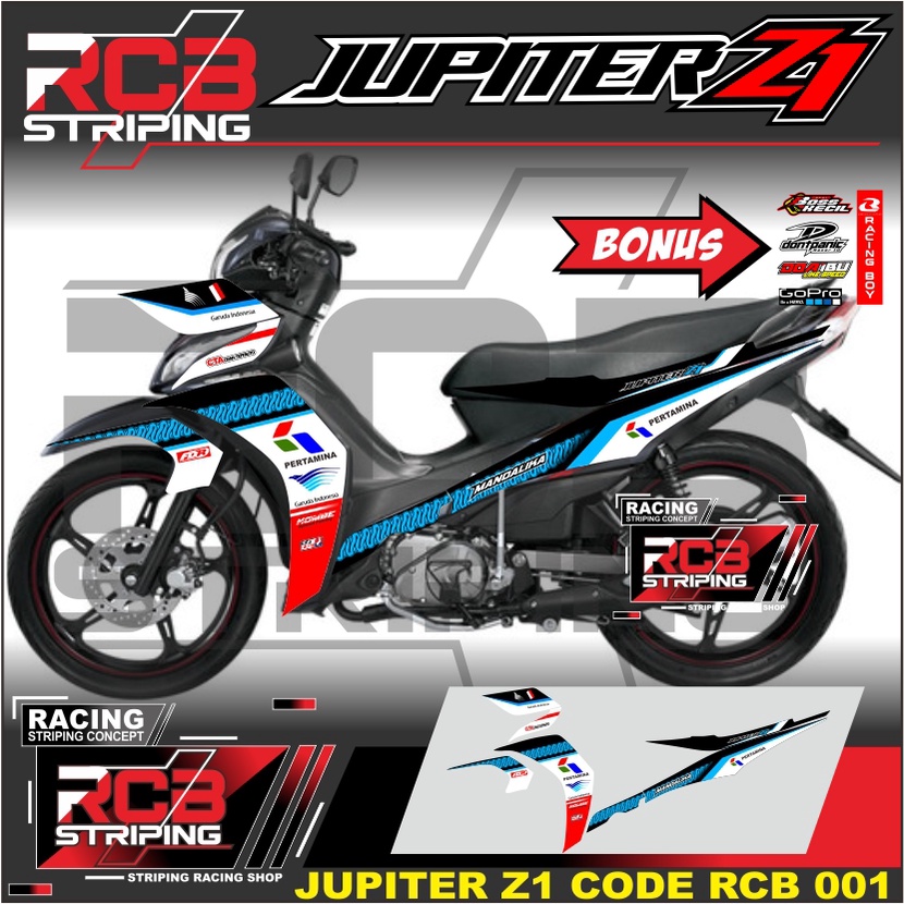 Striping List Variasi Jupiter Z1 Motif Mandalika - STRIPING STIKER LIS THAILAND JUPITER Z1 RCB 001