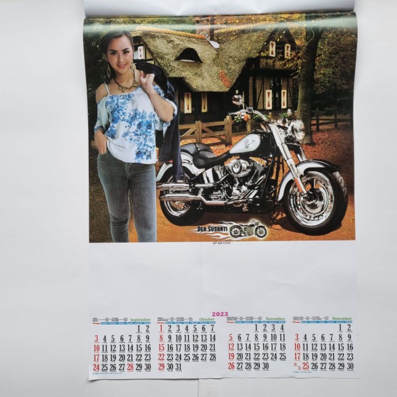 kalender dinding 2023 caturwulan 3 lembar artis motor