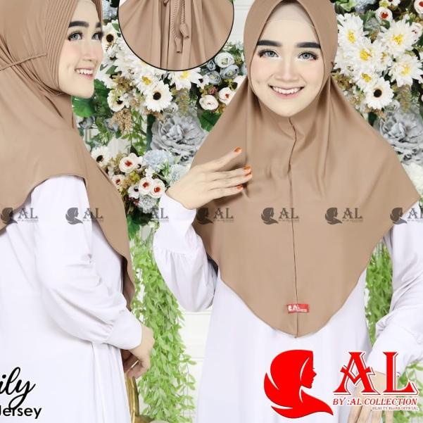 hijab bergo pet DAILY tali kepang khimar jersey - GREY, ONESIZE