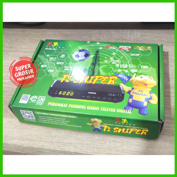 Set Top Box Tanaka T2 Sniper Penerima Siaran TV Digital DVB T2 EWS UHF HD