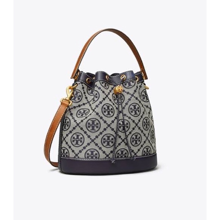 t monogram jacquard bucket bag