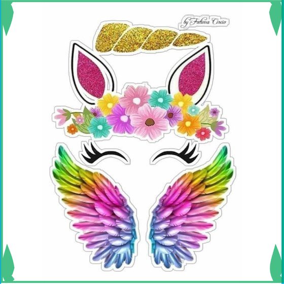 TOPER CETAK TOPPER UNICORN DAN SAYAP 1 SET Toko_Arsha