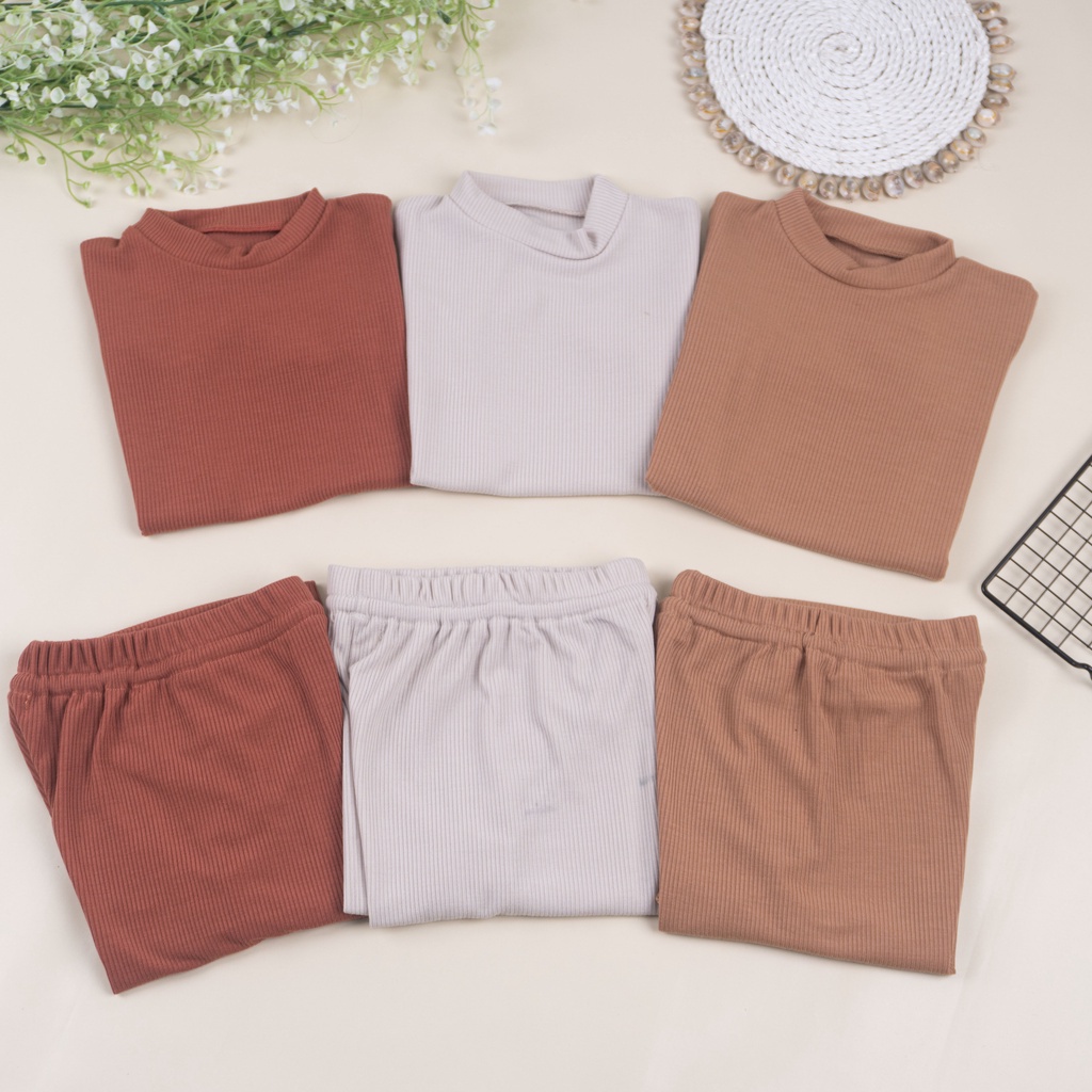 IL - Jenna Set | Setelan Anak Perempuan Celana Panjang RIB / Set Anak Polos Celana Panjang