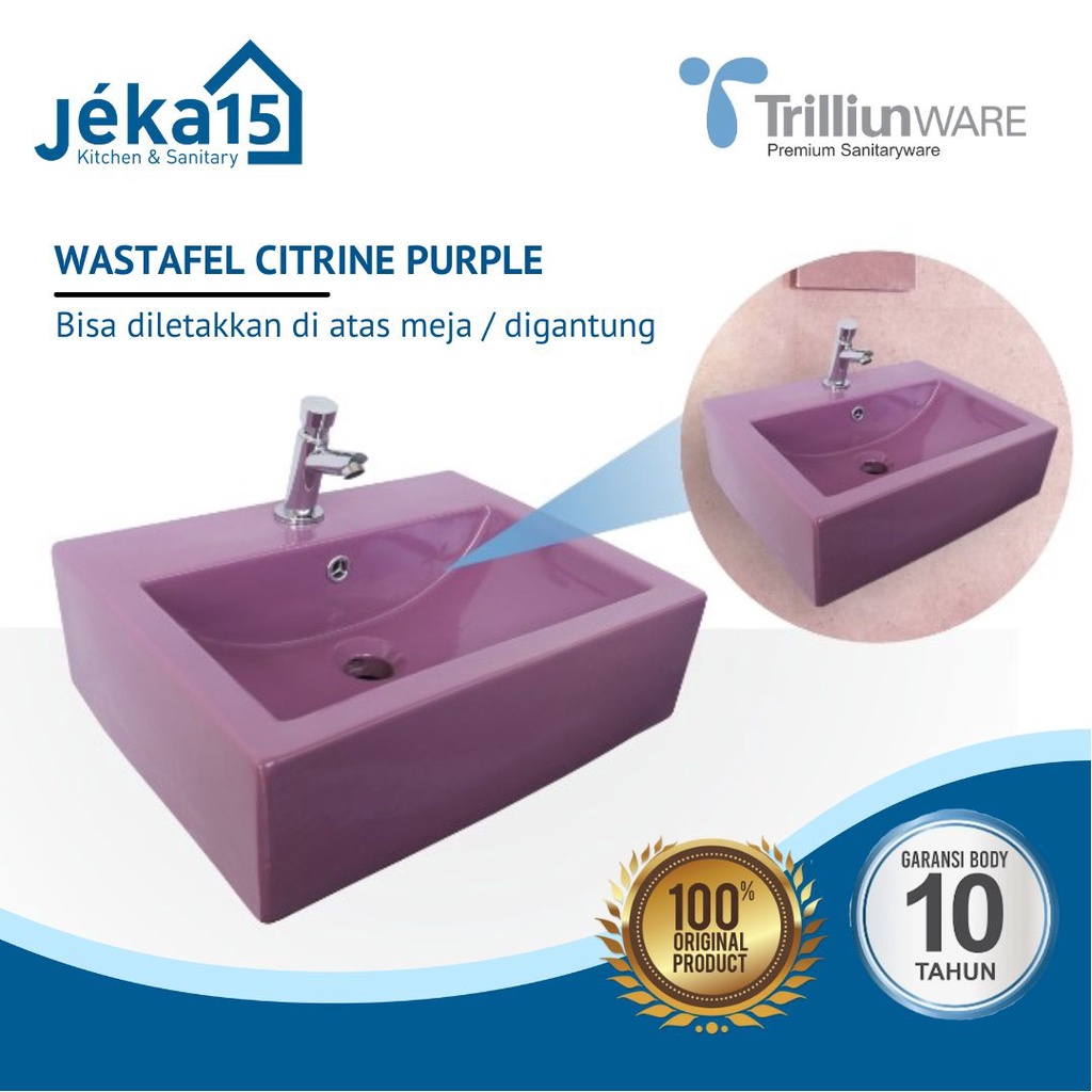 TRILLIUNWARE CITRINE PURPLE WASTAFEL CUCI TANGAN MEJA / GANTUNG