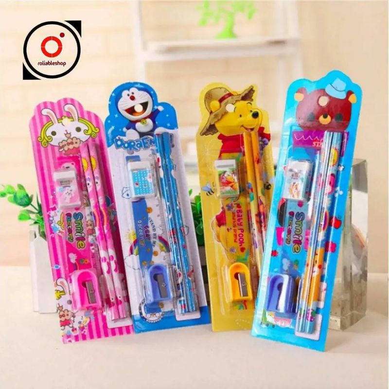 

Alat Tulis Set Mini 5in1 Pensil Set Karakter - 0115