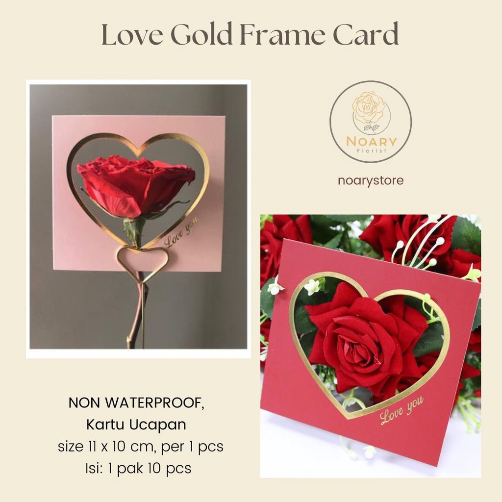 Love Gold Frame Card Kartu Ucapan